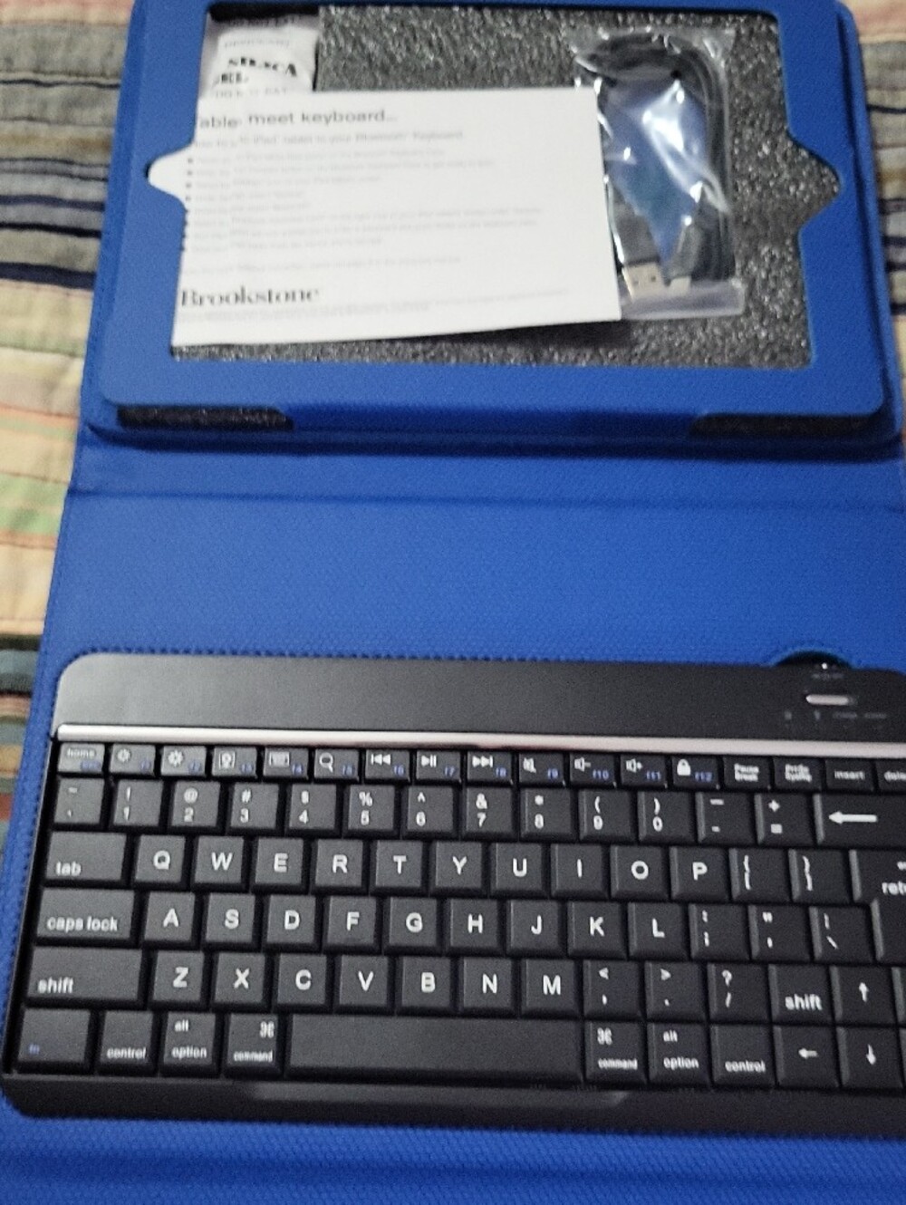 Brookstone Cobalt Blue Bluetooth Tablet Keyboard Case